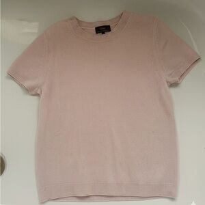 Quince Cashmere Short Sleeve Sweater | Blush Pink | M